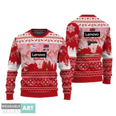 Ducati Lenovo Team Racing Moto Ugly Christmas Sweater Product Photo 1