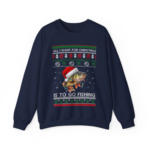 All I Want For Christmas Is To Go Fishing Sweatshirt, Fishing Christmas Sweatshirt Product Photo 2