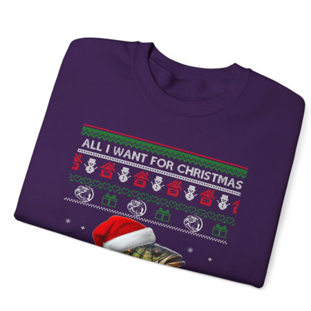 All I Want For Christmas Is To Go Fishing Sweatshirt, Fishing Christmas Sweatshirt Product Photo 1