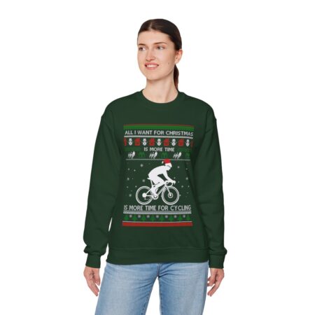 Cycling Christmas Shirt, All I Want For Christmas Is More Time For Cycling Sweatshirt Product Photo 1