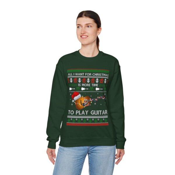 Love Guitar Christmast Sweatshirt, All I Want For Christmas Is More Time To Play Guitar Christmas Sweatshirt Product Photo 2