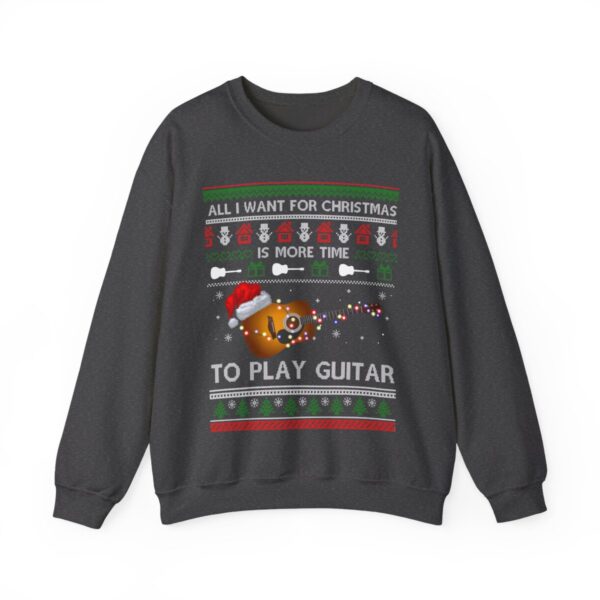 Love Guitar Christmast Sweatshirt, All I Want For Christmas Is More Time To Play Guitar Christmas Sweatshirt Product Photo 3