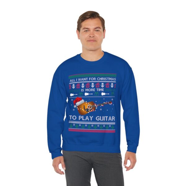 Love Guitar Christmast Sweatshirt, All I Want For Christmas Is More Time To Play Guitar Christmas Sweatshirt Product Photo 4