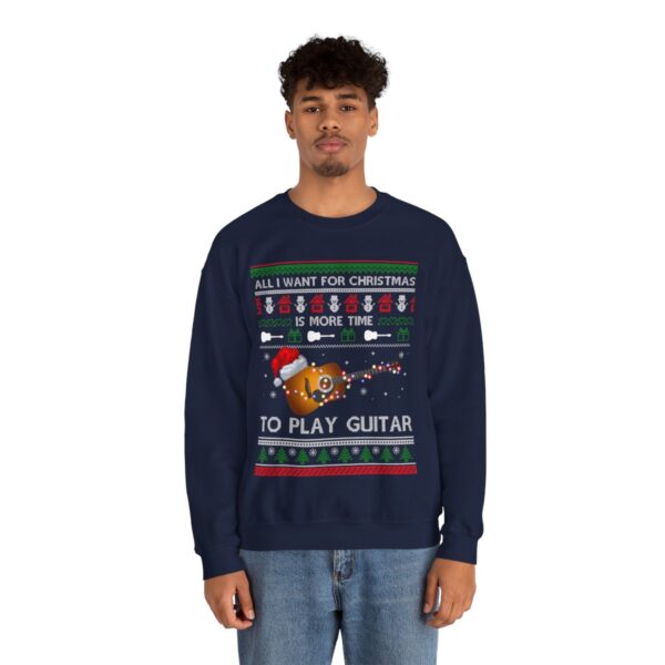 Love Guitar Christmast Sweatshirt, All I Want For Christmas Is More Time To Play Guitar Christmas Sweatshirt Product Photo 5