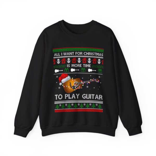 Love Guitar Christmast Sweatshirt, All I Want For Christmas Is More Time To Play Guitar Christmas Sweatshirt Product Photo 6