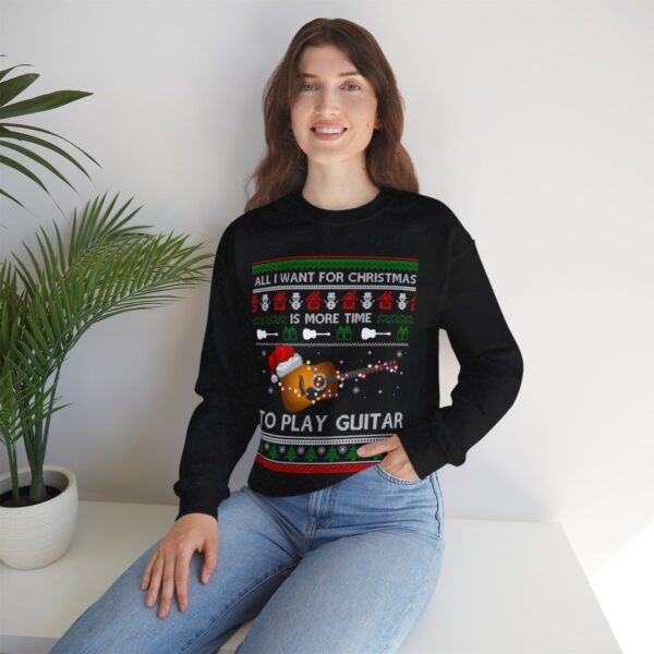 Love Guitar Christmast Sweatshirt, All I Want For Christmas Is More Time To Play Guitar Christmas Sweatshirt Product Photo 1