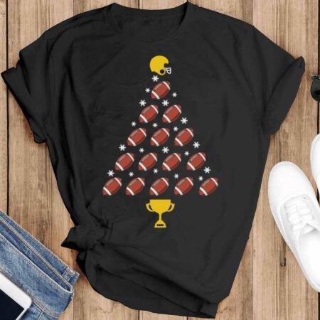 American Football Sweatshirt American Football Ugly Christmas Shirt American Football Christmas Shirt - Black T-Shirt