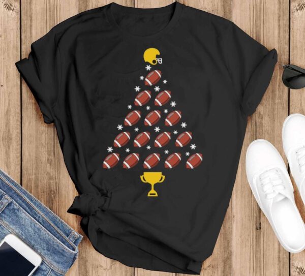 American Football Sweatshirt American Football Ugly Christmas Shirt American Football Christmas Shirt - Black T-Shirt