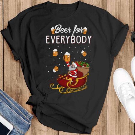 Beer Ugly Christmas Shirt Men Women Beer Christmas Sweatshirt Beer Christmas Shirt - Black T-Shirt