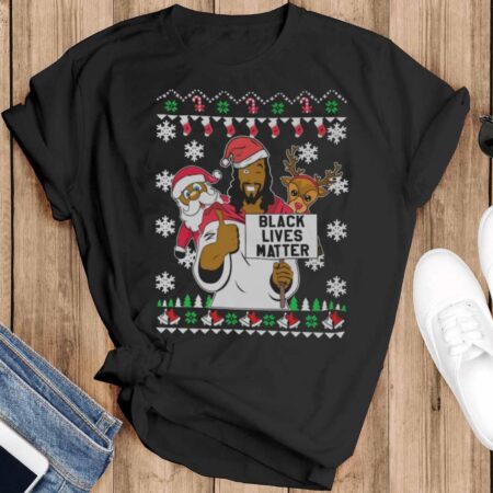 Black Lives Matter Christmas Shirt Black Lives Matter Sweatshirt Black Lives Matter Christmas Shirt - Black T-Shirt