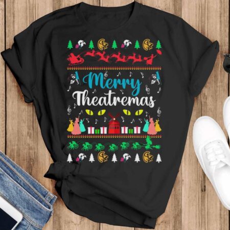 Broadway Christmas Shirt Broadway Ugly Christmas Shirt Broadway Shirt Sweatshirt - Black T-Shirt