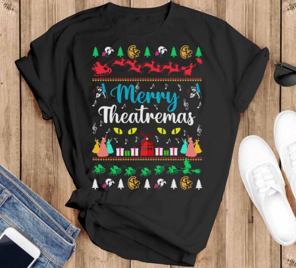 Broadway Christmas Shirt Broadway Ugly Christmas Shirt Broadway Shirt Sweatshirt - Black T-Shirt