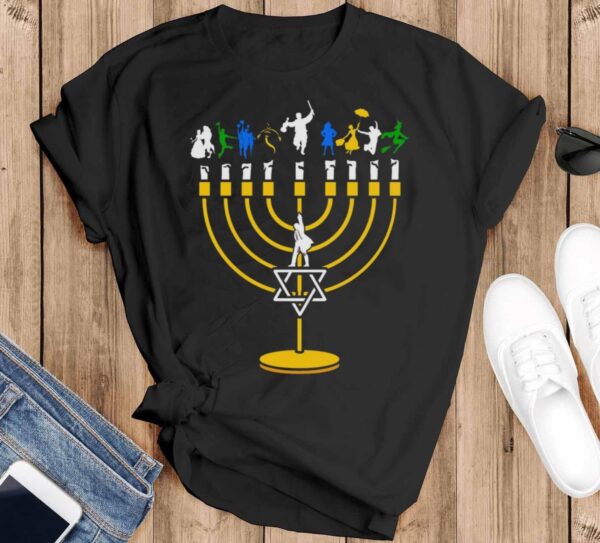 Broadway Menorah Shirt Broadway Hanukkah Shirt Broadway Hanukkah Sweatshirt Broadway Hanukkah Shirt - Black T-Shirt