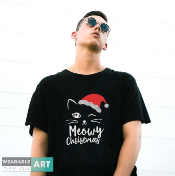 Cat Face Meowy Christmas T-Shirt - G500 Gildan T-Shirt