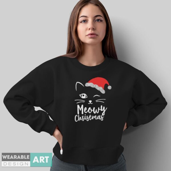 Cat Face Meowy Christmas T-Shirt - Sweatshirt