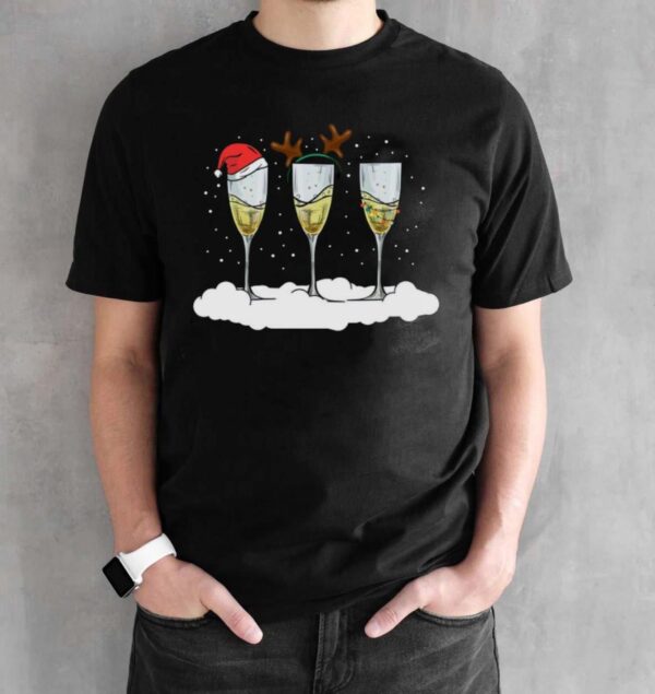 Champagne Ugly Christmas Shirt Women Funny Champagne Christmas Shirt Champagne Sweatshirt - Black Unisex T-Shirt