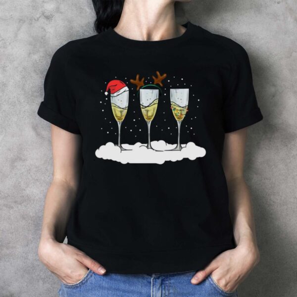 Champagne Ugly Christmas Shirt Women Funny Champagne Christmas Shirt Champagne Sweatshirt - Ladies T-Shirt