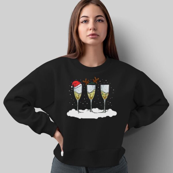 Champagne Ugly Christmas Shirt Women Funny Champagne Christmas Shirt Champagne Sweatshirt - Sweatshirt