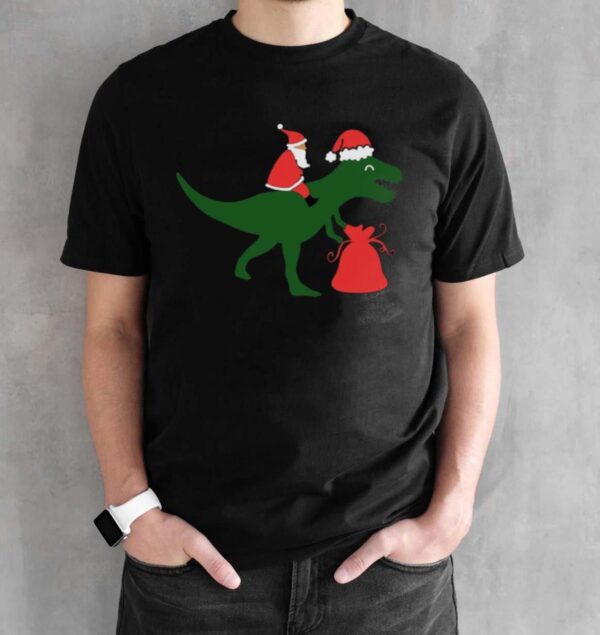 Christmas Dinosaur Shirt Christmas Gift Shirt - Black Unisex T-Shirt