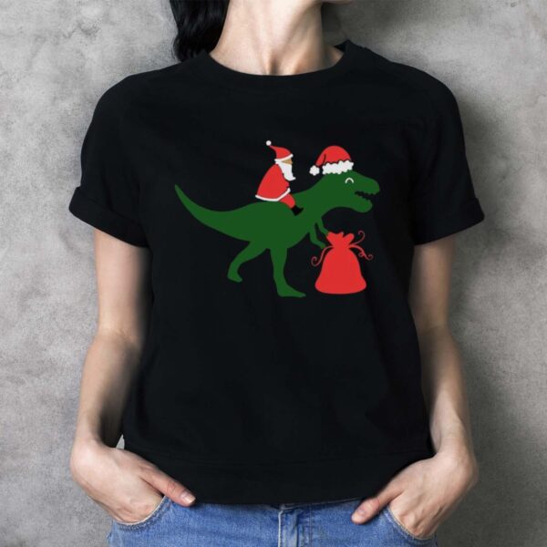 Christmas Dinosaur Shirt Christmas Gift Shirt - Ladies T-Shirt