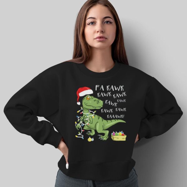 Christmas Dinosaur WP Shirt-Fa Rawr Rawr Dinosaur T-rex Shirt-Dinosaur Shirt - Sweatshirt