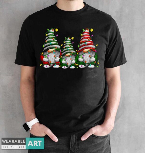 Christmas Gnome Tshirt, Merry Christmas T-shirt, Gnome For The Holidays Shirt - Black Unisex T-Shirt