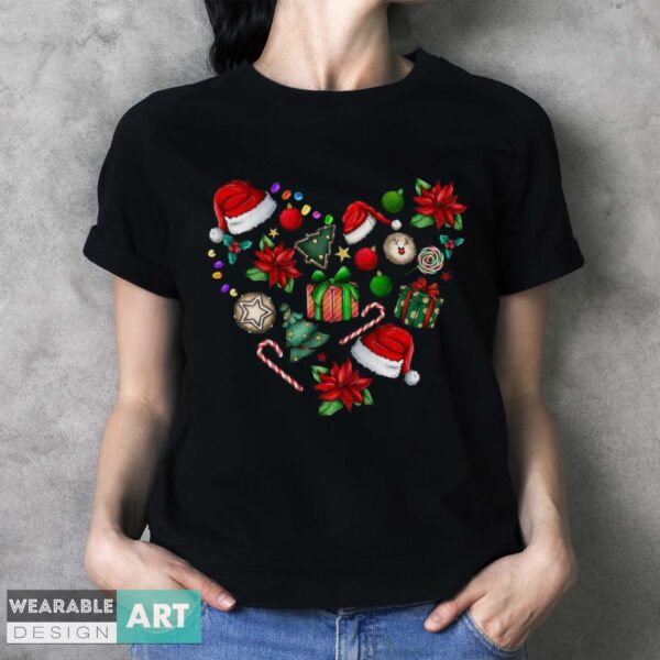 Christmas Heart Shirt, Family Christmas Shirt, Gift for Christmas, Christmas Gifts - Ladies T-Shirt