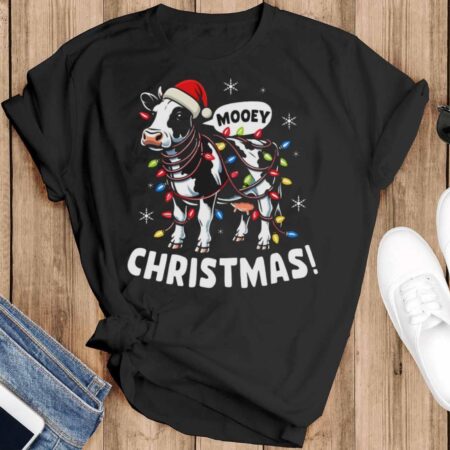 Cow Shirt Cow Sweatshirt Cow Shirt Cow Gift Cow Christmas Shirt Cow Christmas Sweatshirt - Black T-Shirt