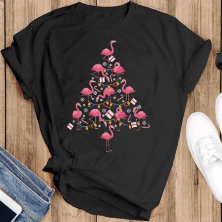 Cute Funny Flamingo Christmas Shirt Flamingo Shirt Flamingo Sweatshirt - Black T-Shirt