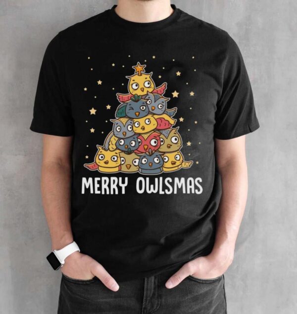 Cute Funny Owls Christmas Shirt Owl Shirt Owls Sweatshirt Owls Shirt Owls Ugly Christmas Shirt - Black Unisex T-Shirt