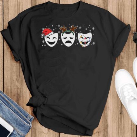 Cute Funny Thespian Theatre Christmas Shirt Theatre Shirt Theatre Sweatshirt - Black T-Shirt