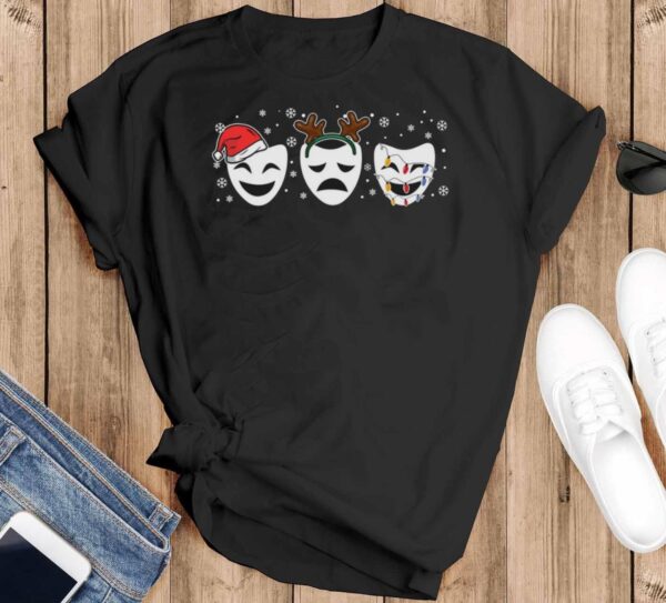 Cute Funny Thespian Theatre Christmas Shirt Theatre Shirt Theatre Sweatshirt - Black T-Shirt