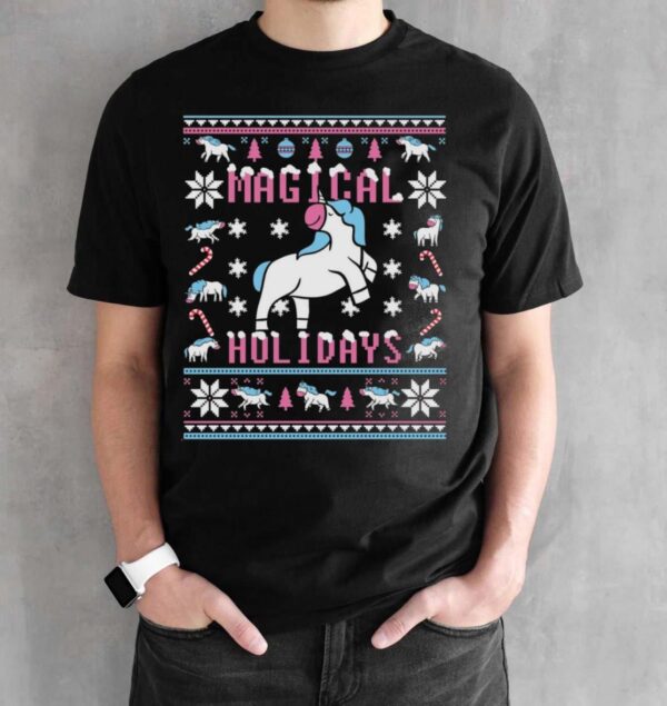 Cute Funny Unicorn Christmas Shirt Kids Unicorn Shirt Unicorn Sweatshirt Unicorn Shirt - Black Unisex T-Shirt