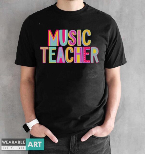 Cute Music Teacher Shirt, Music Teacher Gift, Teacher Gifts, Music Educator T-Shirt - Black Unisex T-Shirt