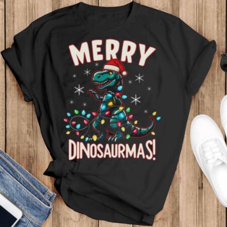 Dinosaur Ugly Christmas Shirt Dinosaur Shirt Dinosaur Sweatshirt Dinosaur Shirt - Black T-Shirt