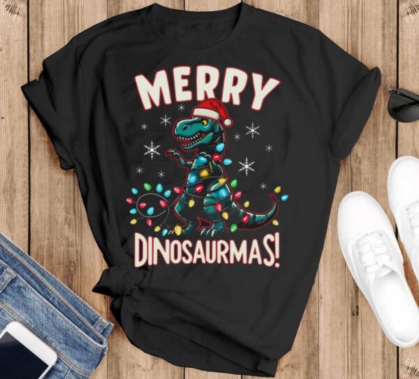 Dinosaur Ugly Christmas Shirt Dinosaur Shirt Dinosaur Sweatshirt Dinosaur Shirt - Black T-Shirt