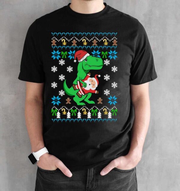 Dinosaur Ugly Christmas Shirt Dinosaur Shirt Dinosaur Sweatshirt Dinosaur Shirt Dinosaur Christmas Shirt - Black Unisex T-Shirt