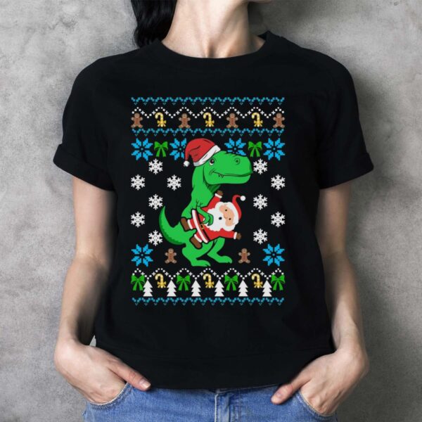 Dinosaur Ugly Christmas Shirt Dinosaur Shirt Dinosaur Sweatshirt Dinosaur Shirt Dinosaur Christmas Shirt - Ladies T-Shirt