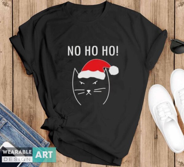 Funny Christmas cat No ho ho i do what i want Premium T-Shirt - Black T-Shirt