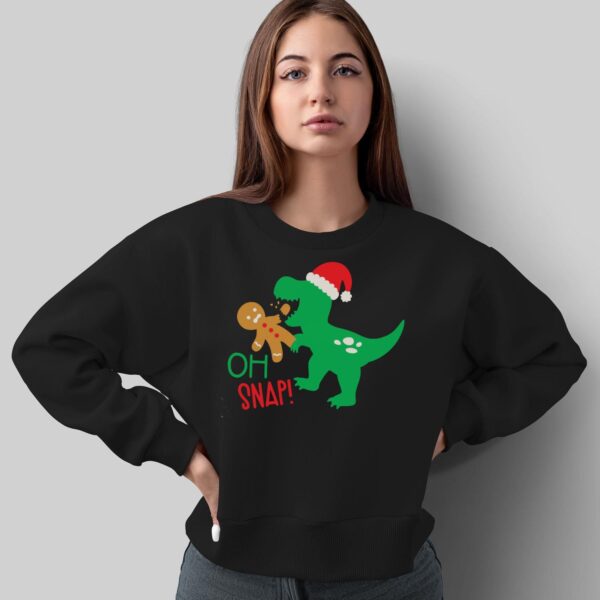 Funny Christmas Dinosaur Oh Snap Gingerbread Shirt - Sweatshirt