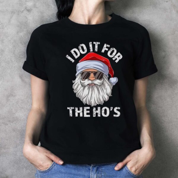 I Do It For The Ho's Sweatshirt, Rude Christmas Shirt - Ladies T-Shirt