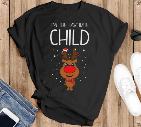 I'm The Favorite Child Shirt Funny Kids Ugly Christmas Shirt - Black T-Shirt