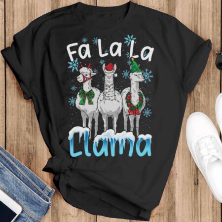 Llama Gifts Llama Ugly Christmas Shirt Llama Christmas Shirt Llama Shirt Llama Sweatshirt - Black T-Shirt