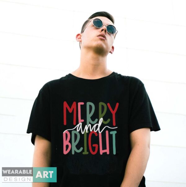 Merry and Bright Christmas Shirt, Christmas Party Shirt - G500 Gildan T-Shirt