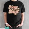 Merry and Bright Christmas Shirt, Leopard Print Christmas Shirt - Black Unisex T-Shirt