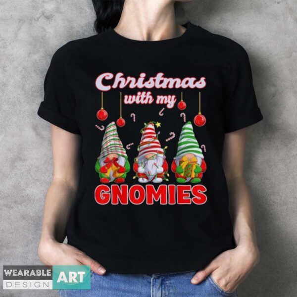 Merry Christmas Gnome - Christmas with my Gnomies T-Shirt - Ladies T-Shirt