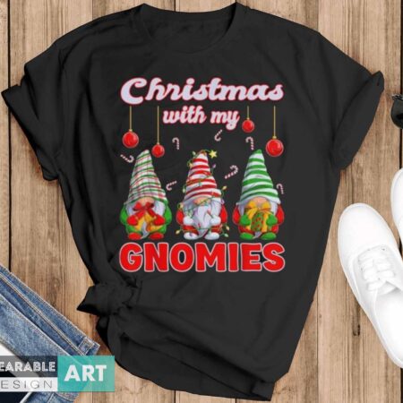 Merry Christmas Gnome - Christmas with my Gnomies T-Shirt - Black T-Shirt