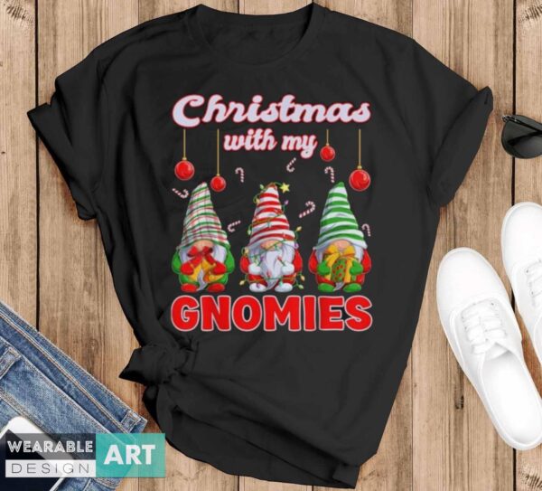 Merry Christmas Gnome - Christmas with my Gnomies T-Shirt - Black T-Shirt