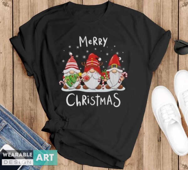 Merry Christmas Gnomes Xmas Family Men Women Premium T-Shirt - Black T-Shirt