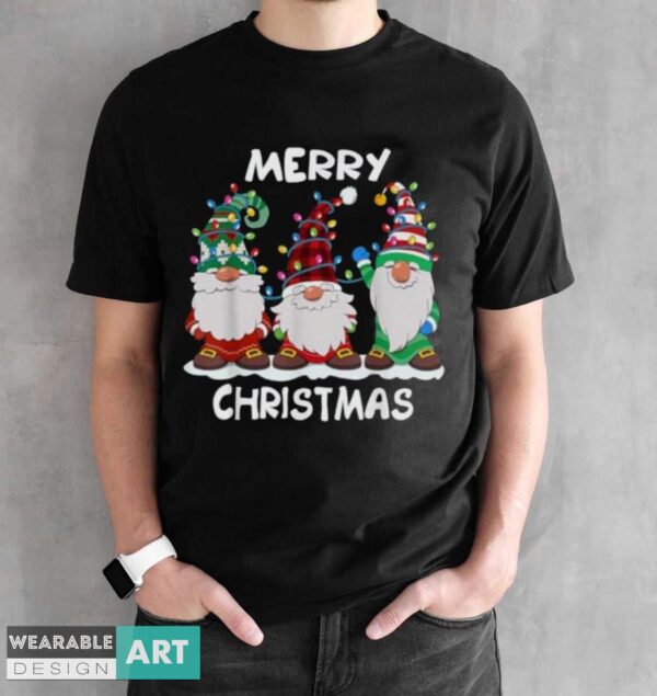 Merry Christmas Gnomes Xmas Family Men Women T-Shirt - Black Unisex T-Shirt